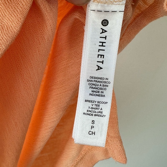 Athleta Women’s Breezy Scoop V Tee Orange (Size S) - Picture 5 of 8